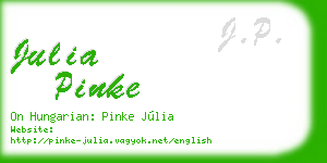 julia pinke business card