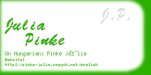 julia pinke business card